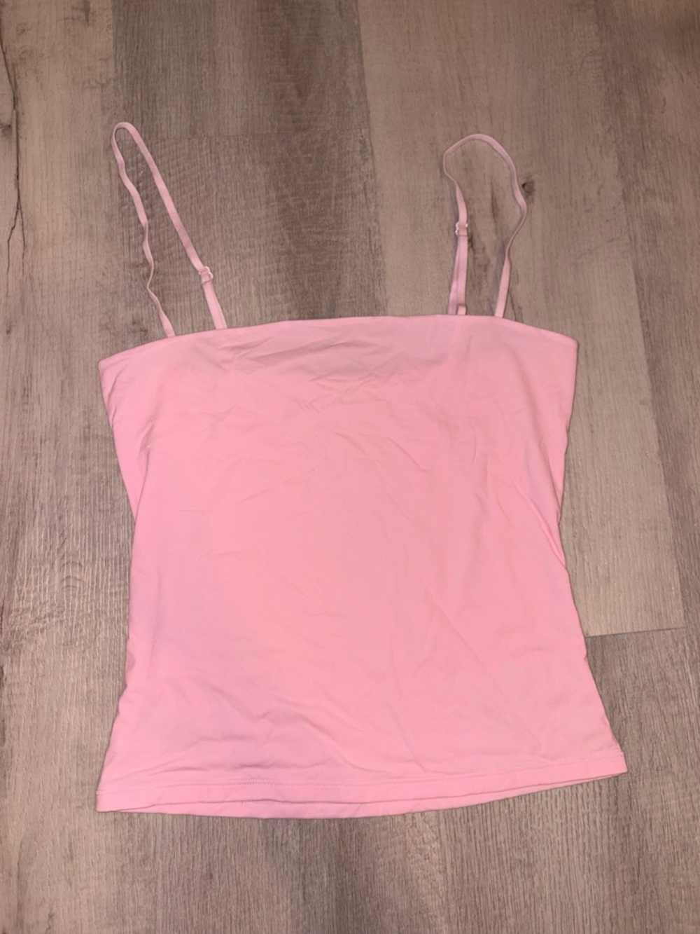 Pink Double-Lined Spaghetti Strap Crop Cami - Picture 2 of 5